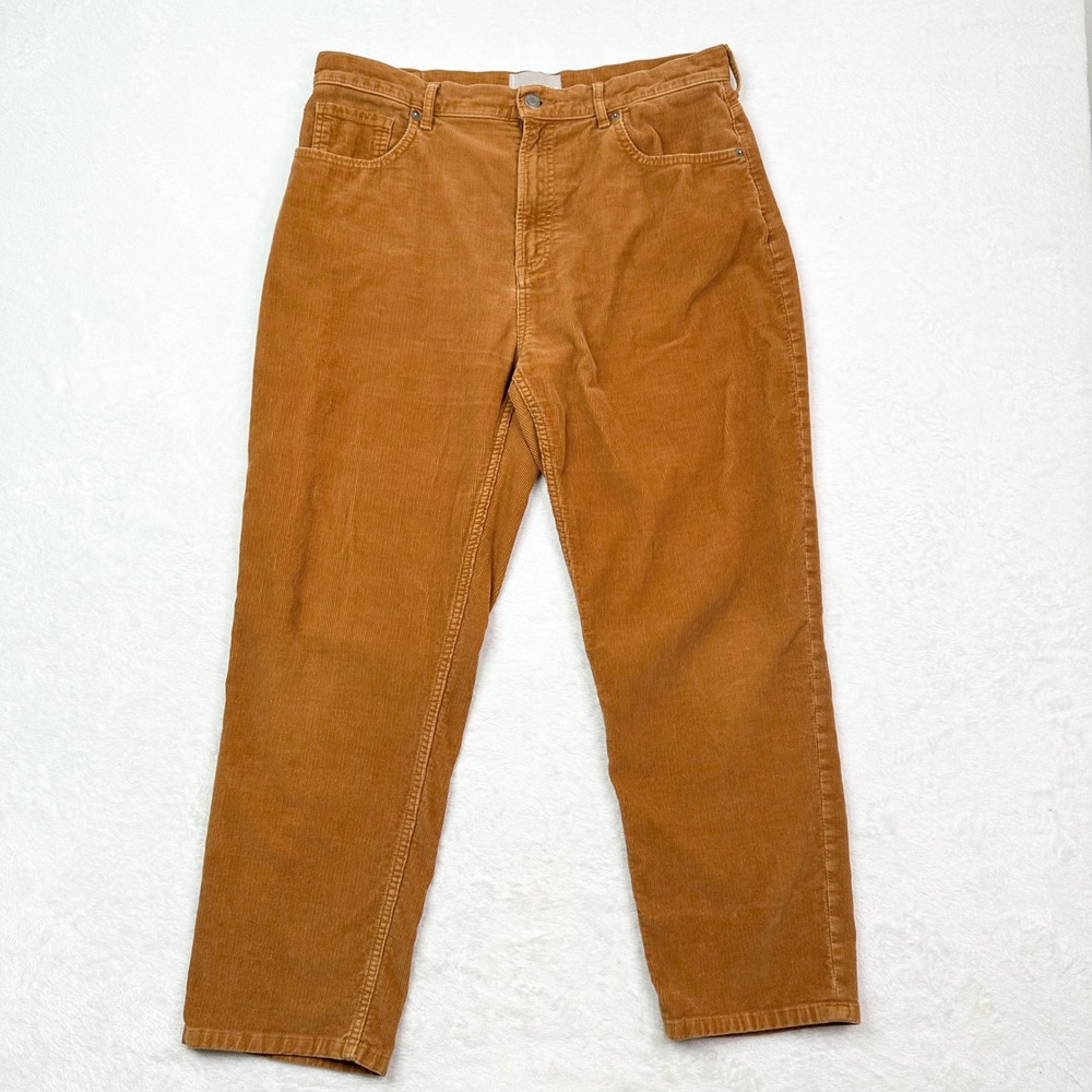Everlane Womens Corduroy Pants 32 Waist Brown Cognac Baby Cord‎ Cheeky Straight